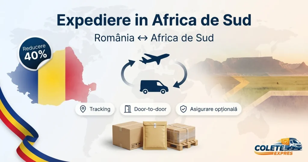 Banner Colete Expres pentru ruta Africa de Sud <-> Romania