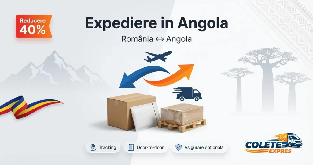 Banner Colete Expres pentru ruta Angola <-> Romania