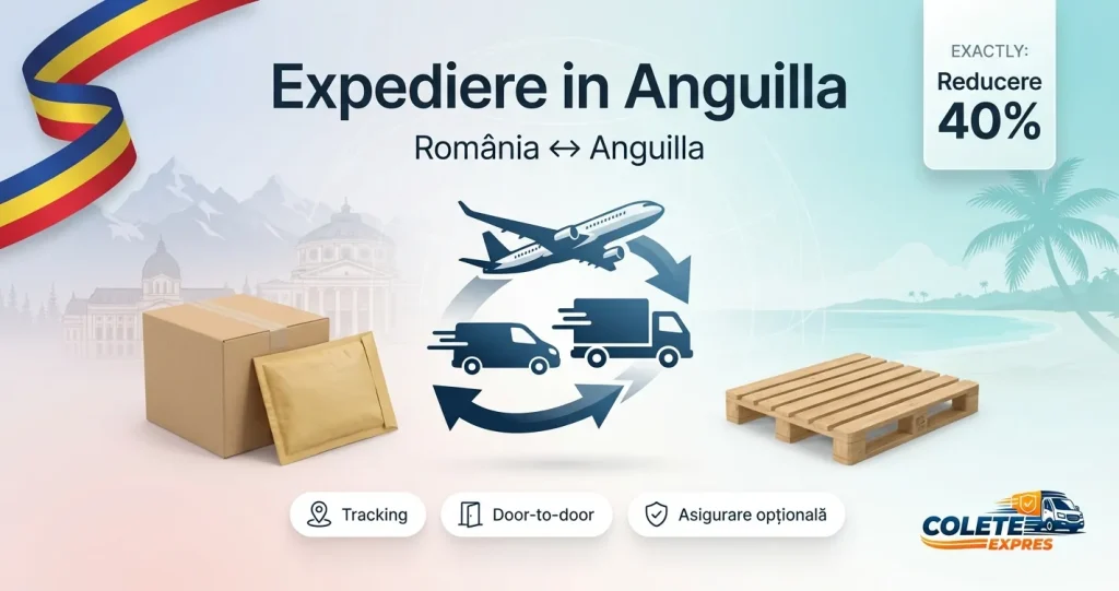 Banner Colete Expres pentru ruta Anguilla <-> Romania