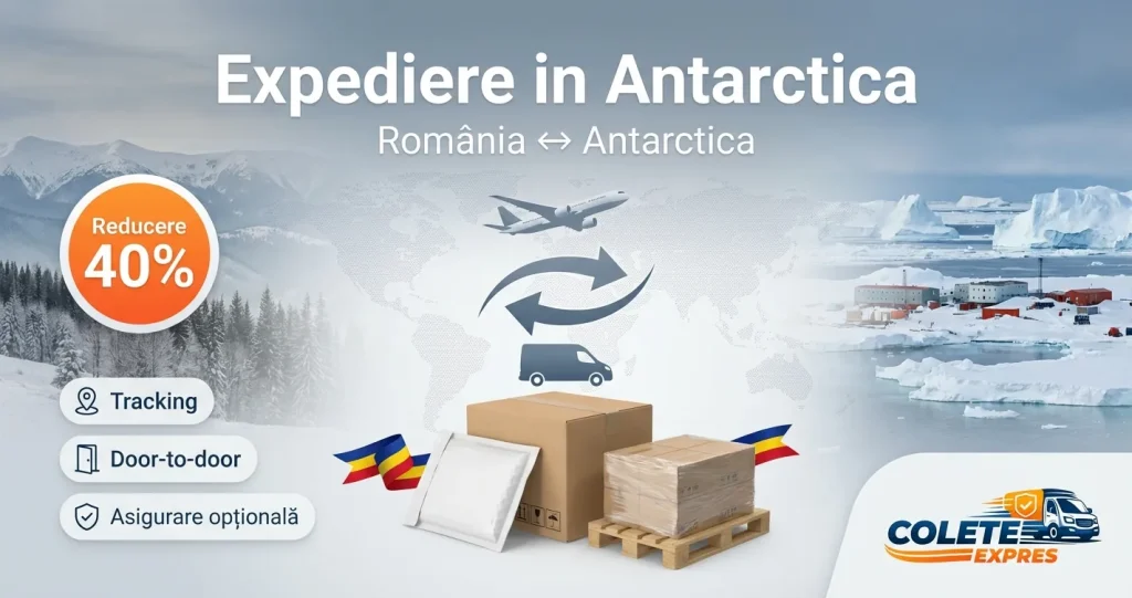 Banner Colete Expres pentru ruta Antarctica <-> Romania