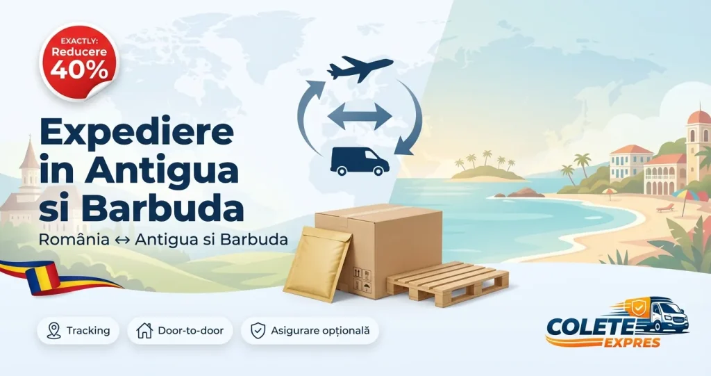Banner Colete Expres pentru ruta Antigua si Barbuda <-> Romania