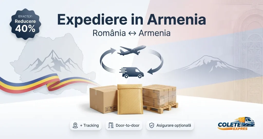 Banner Colete Expres pentru ruta Armenia <-> Romania