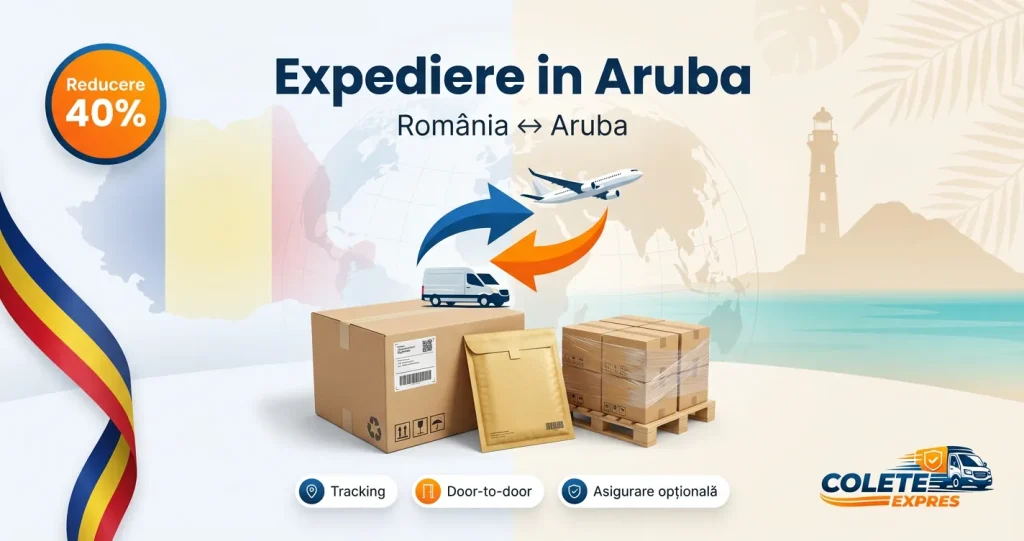 Banner Colete Expres pentru ruta Aruba <-> Romania