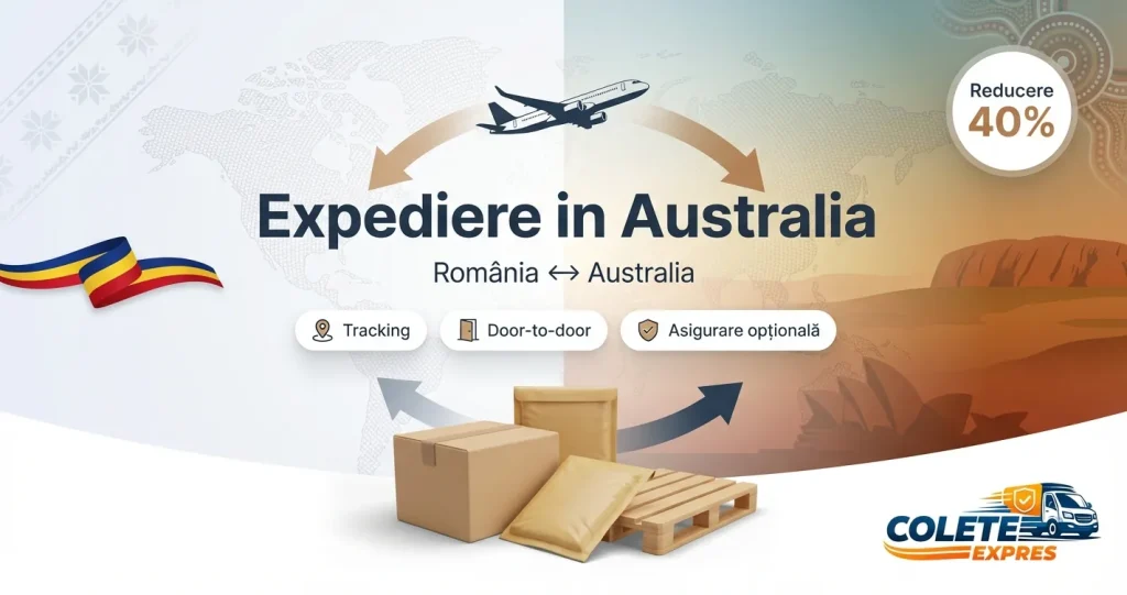 Banner Colete Expres pentru ruta Australia <-> Romania