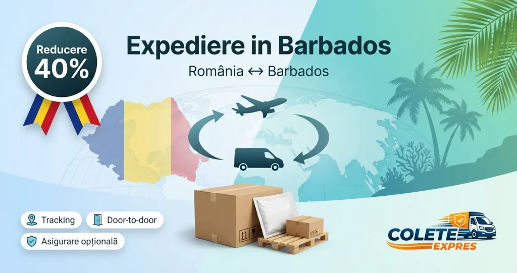 Banner Colete Expres pentru ruta Barbados <-> Romania