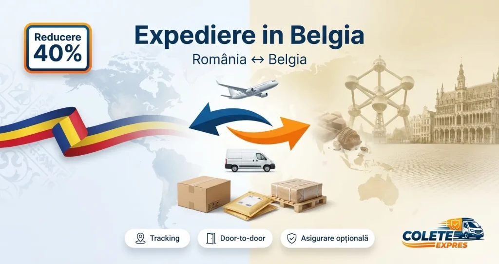 Banner Colete Expres pentru ruta Belgia <-> Romania
