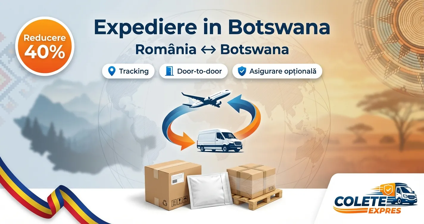 Banner Colete Expres pentru ruta Botswana  Romania