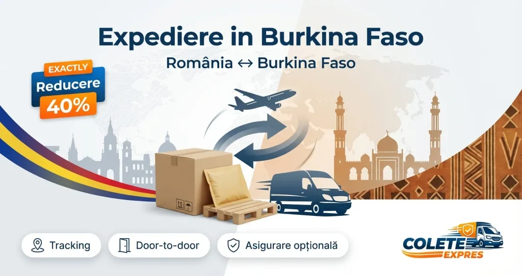 Banner Colete Expres pentru ruta Burkina Faso <-> Romania