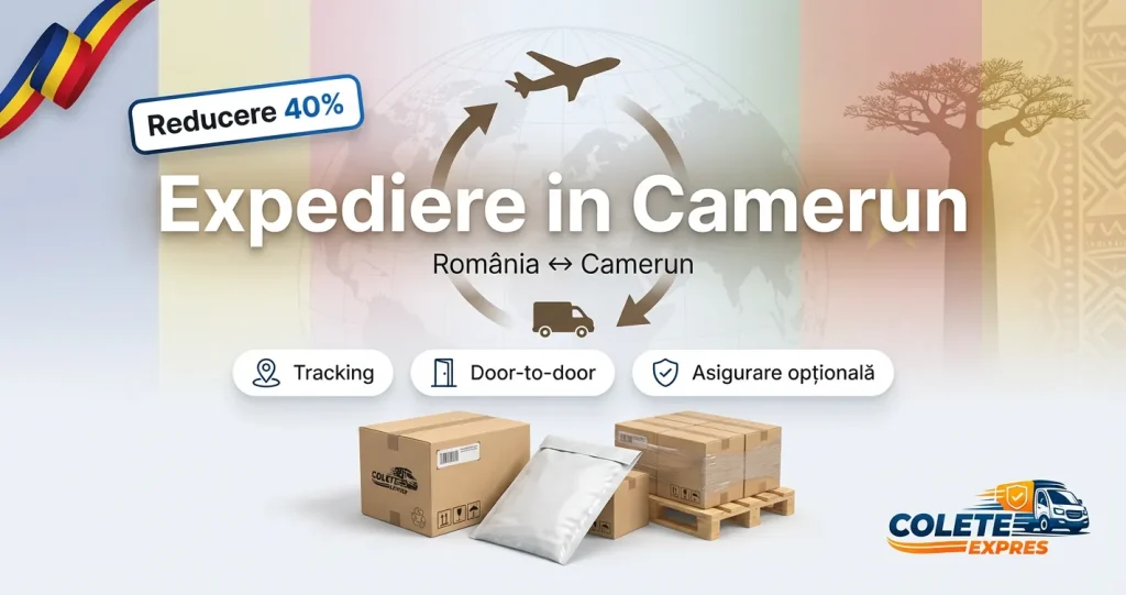 Banner Colete Expres pentru ruta Camerun <-> Romania