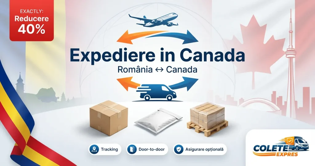 Banner Colete Expres pentru ruta Canada <-> Romania