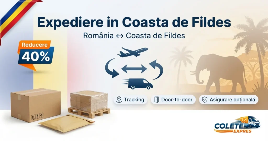 Banner Colete Expres pentru ruta Coasta de Fildes <-> Romania