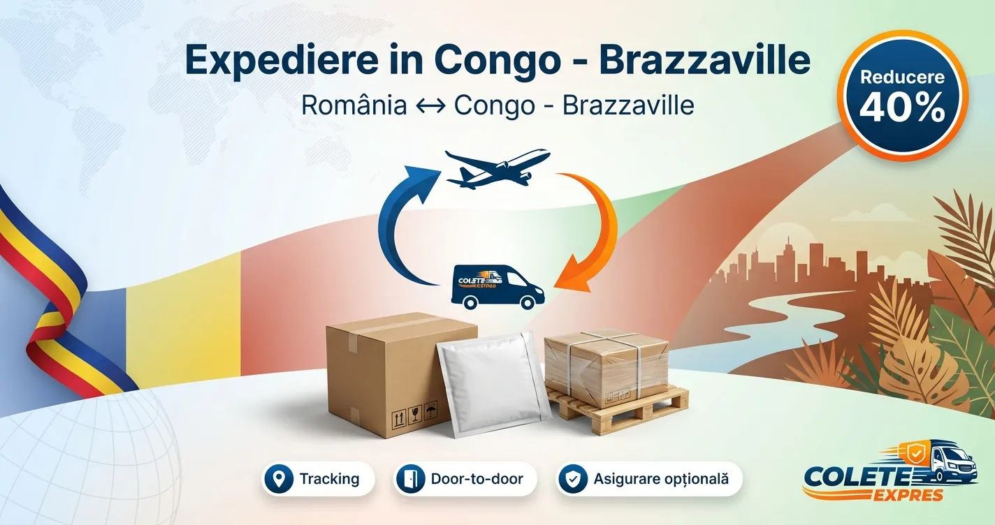 Banner Colete Expres pentru ruta Congo - Brazzaville  Romania