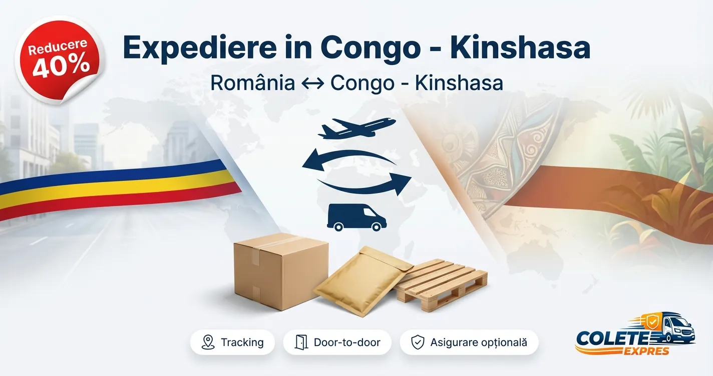 Banner Colete Expres pentru ruta Congo - Kinshasa  Romania