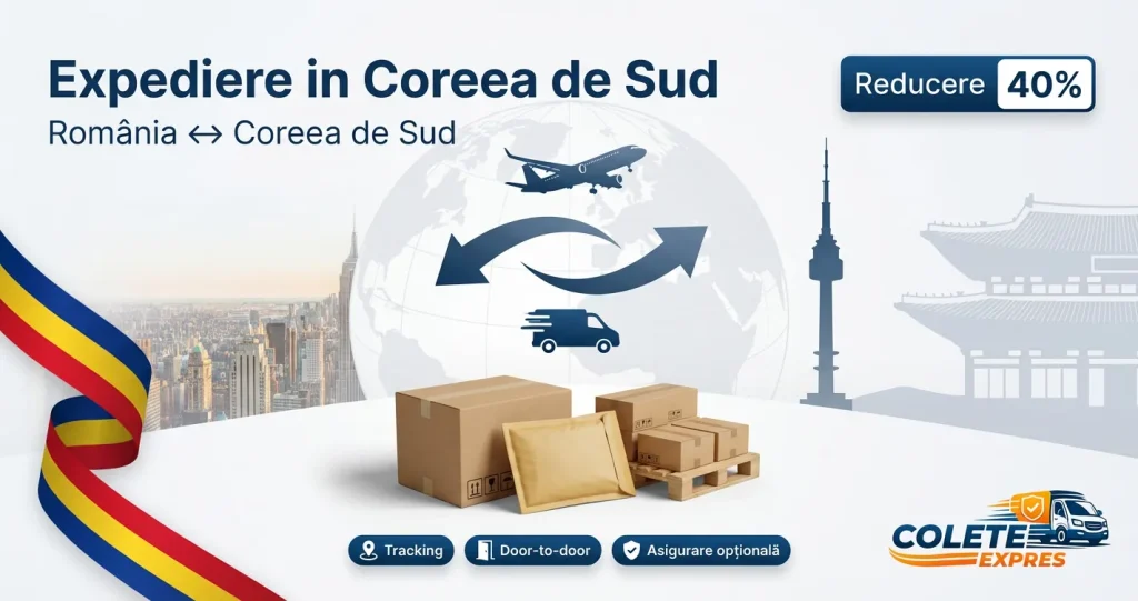Banner Colete Expres pentru ruta Coreea de Sud <-> Romania