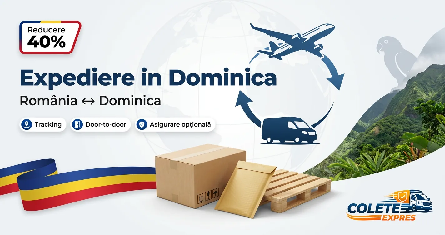 Banner Colete Expres pentru ruta Dominica  Romania