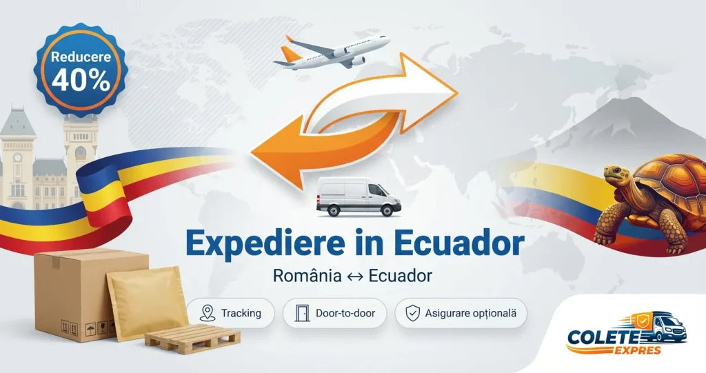 Banner Colete Expres pentru ruta Ecuador <-> Romania