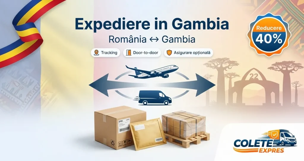 Banner Colete Expres pentru ruta Gambia <-> Romania