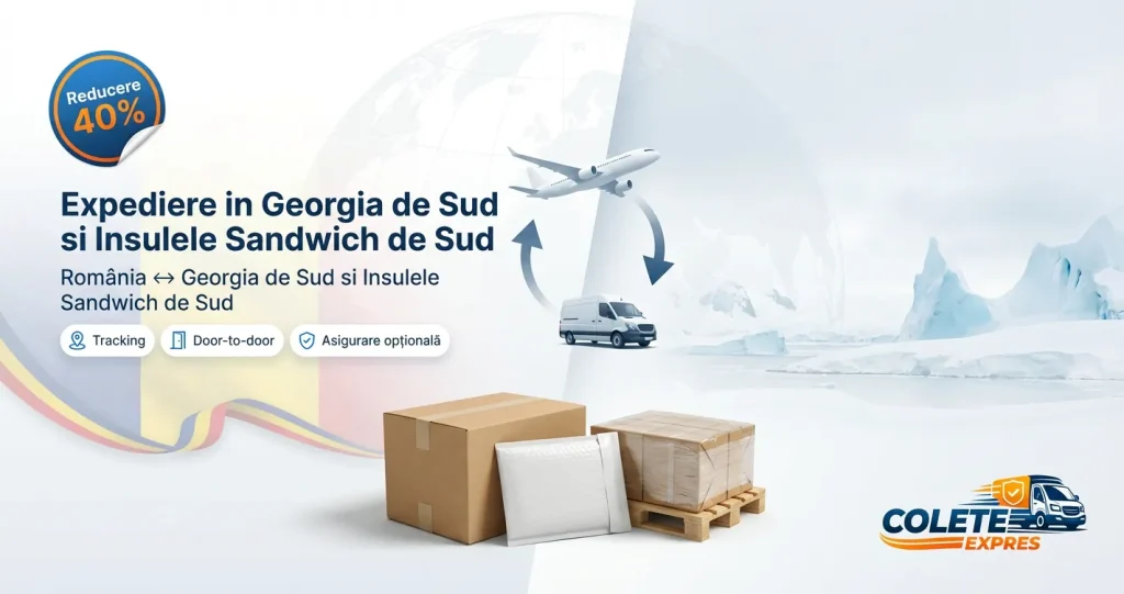 Banner Colete Expres pentru ruta Georgia de Sud si Insulele Sandwich de Sud <-> Romania