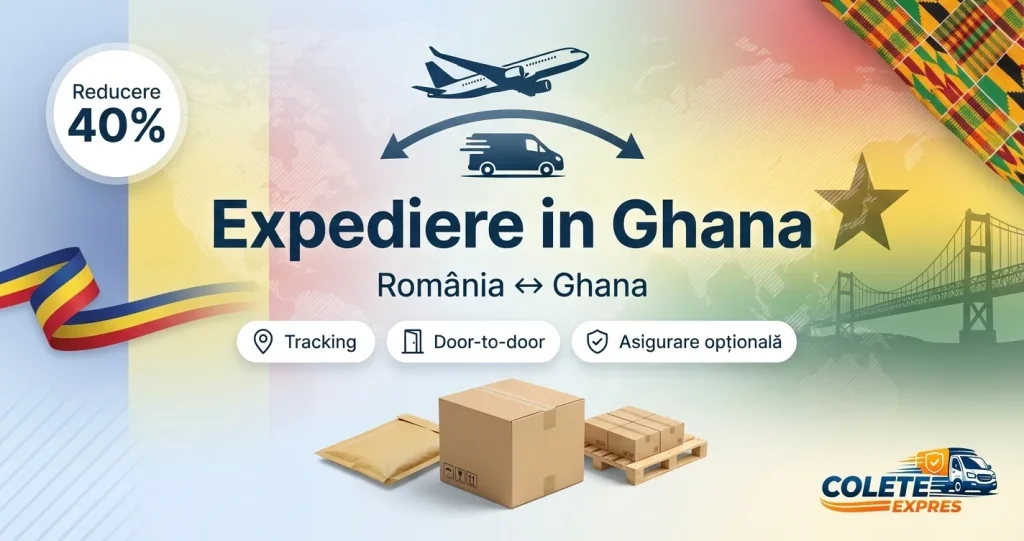 Banner Colete Expres pentru ruta Ghana <-> Romania