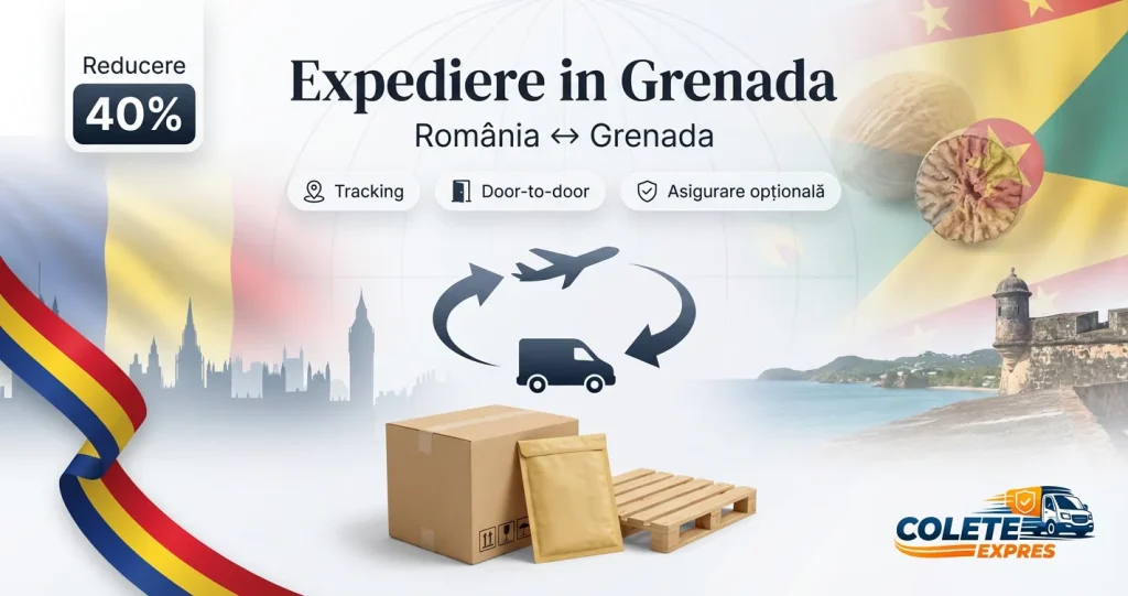 Banner Colete Expres pentru ruta Grenada <-> Romania