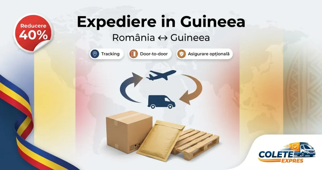 Banner Colete Expres pentru ruta Guineea <-> Romania