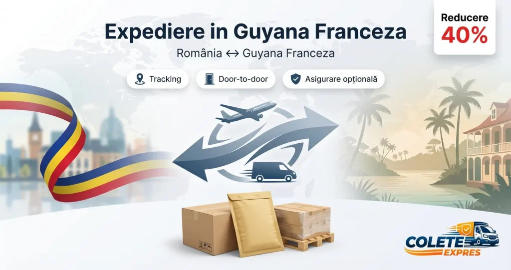 Banner Colete Expres pentru ruta Guyana Franceza <-> Romania