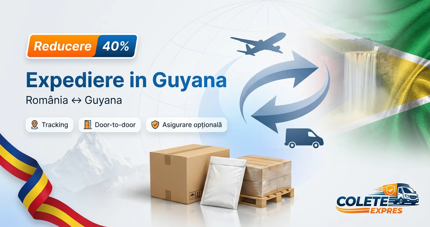 Banner Colete Expres pentru ruta Guyana  Romania