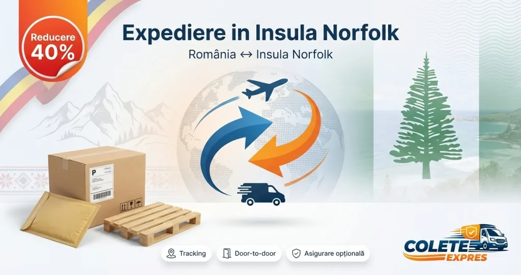 Banner Colete Expres pentru ruta Insula Norfolk <-> Romania