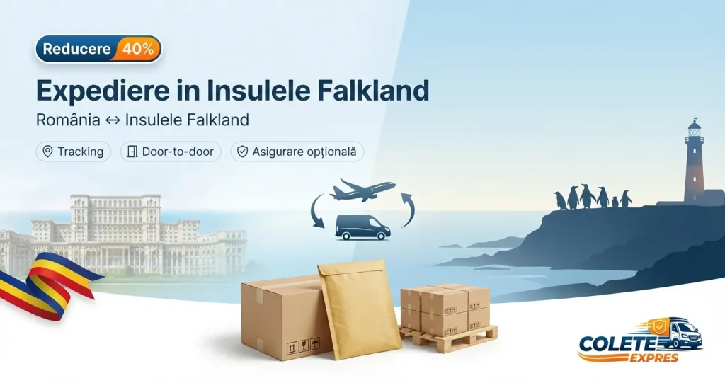 Banner Colete Expres pentru ruta Insulele Falkland <-> Romania