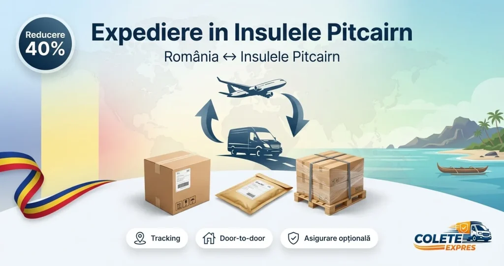 Banner Colete Expres pentru ruta Insulele Pitcairn <-> Romania