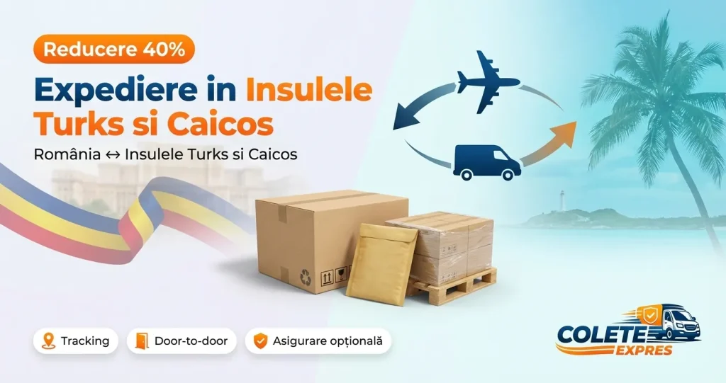 Banner Colete Expres pentru ruta Insulele Turks si Caicos <-> Romania