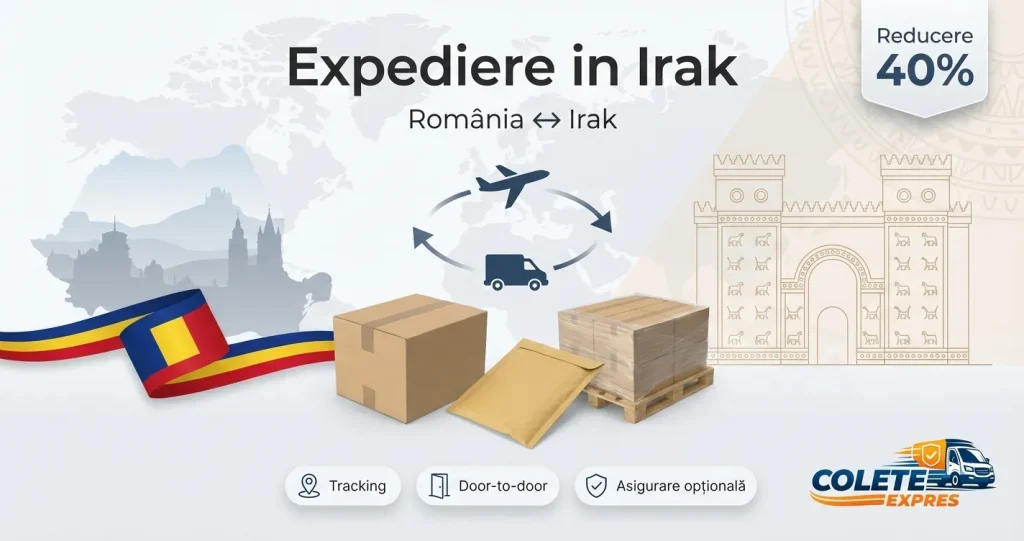 Banner Colete Expres pentru ruta Irak <-> Romania