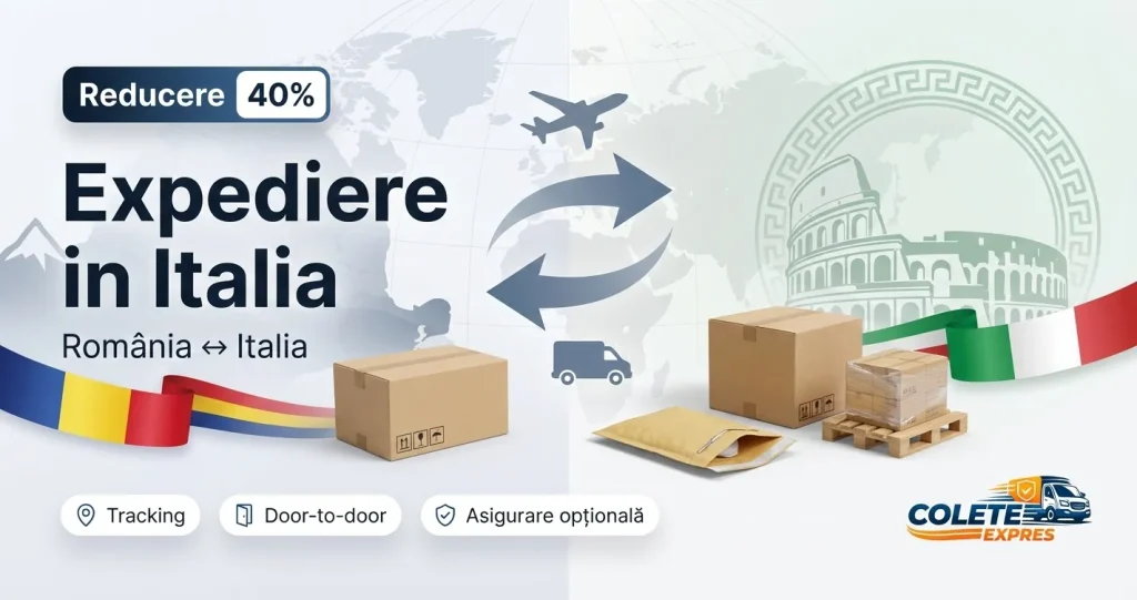 Banner Colete Expres pentru ruta Italia <-> Romania