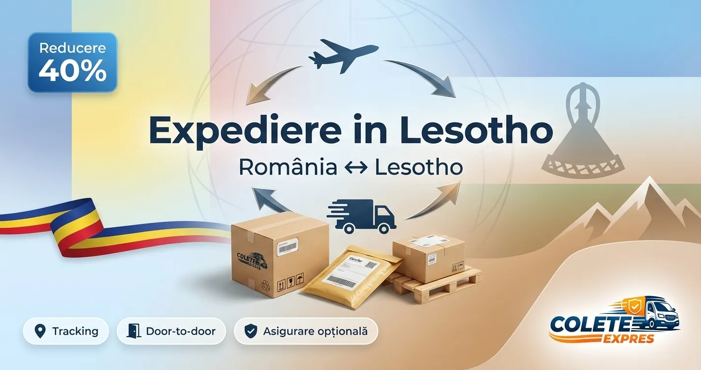 Banner Colete Expres pentru ruta Lesotho  Romania