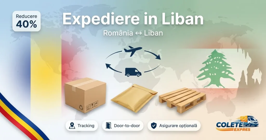 Banner Colete Expres pentru ruta Liban <-> Romania