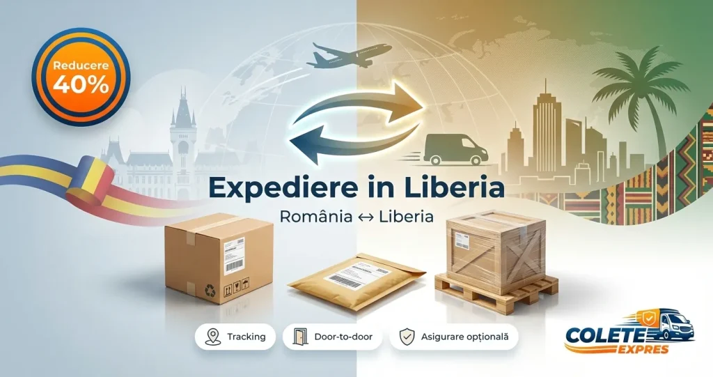 Banner Colete Expres pentru ruta Liberia <-> Romania