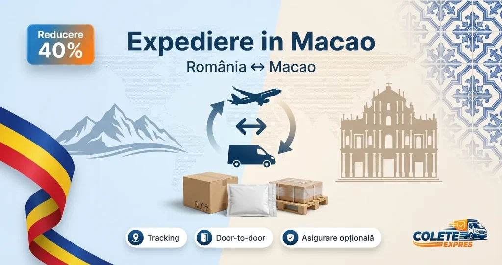 Banner Colete Expres pentru ruta Macao <-> Romania