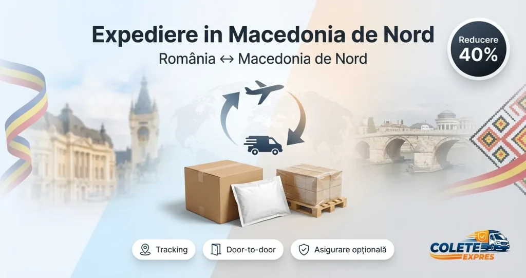 Banner Colete Expres pentru ruta Macedonia de Nord <-> Romania