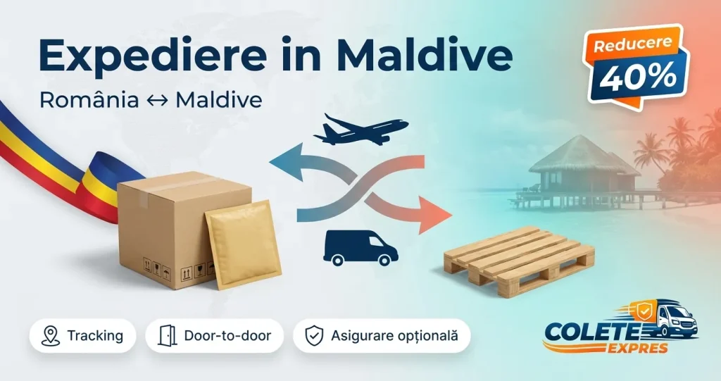 Banner Colete Expres pentru ruta Maldive <-> Romania