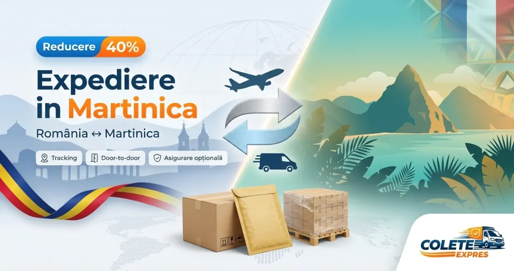 Banner Colete Expres pentru ruta Martinica <-> Romania