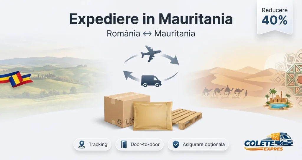 Banner Colete Expres pentru ruta Mauritania <-> Romania
