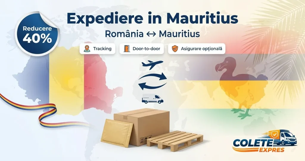Banner Colete Expres pentru ruta Mauritius <-> Romania