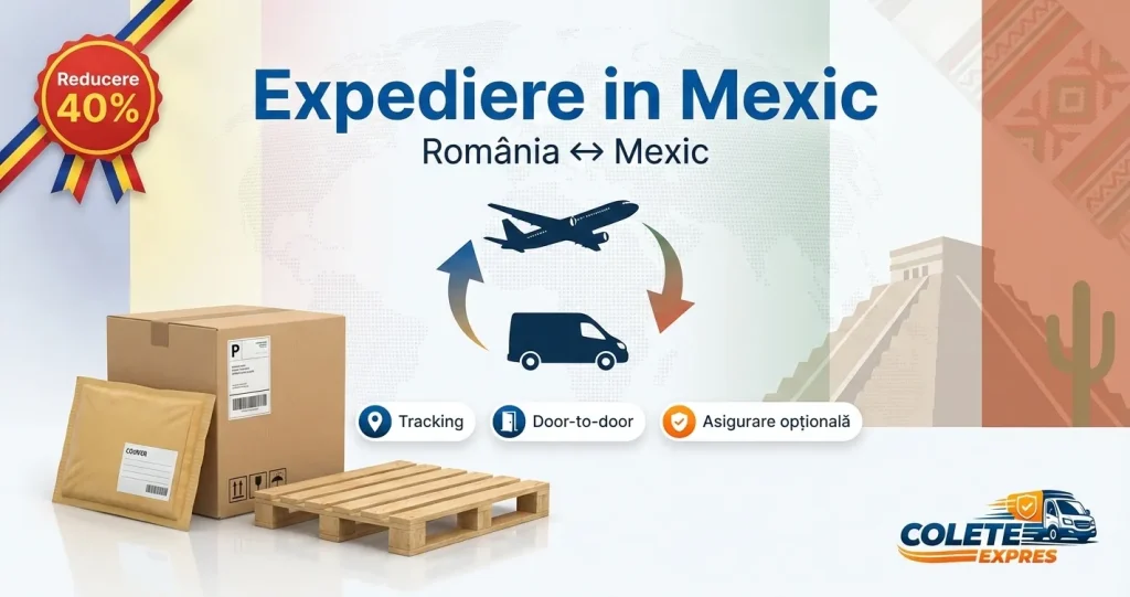 Banner Colete Expres pentru ruta Mexic <-> Romania