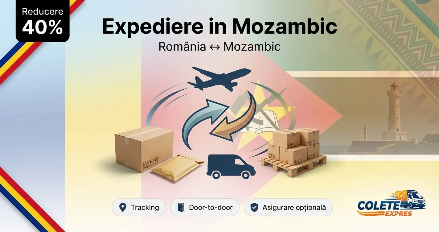 Banner Colete Expres pentru ruta Mozambic  Romania