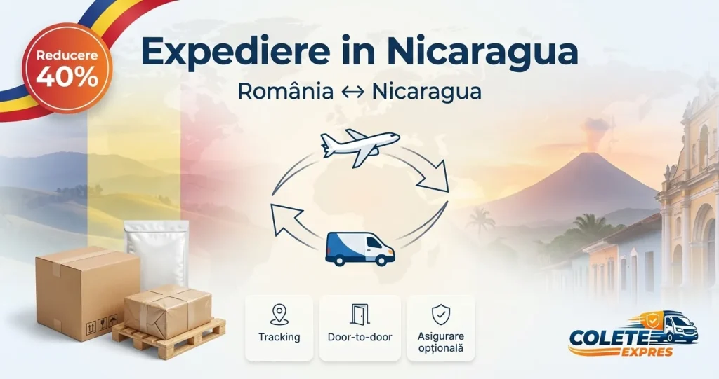 Banner Colete Expres pentru ruta Nicaragua <-> Romania
