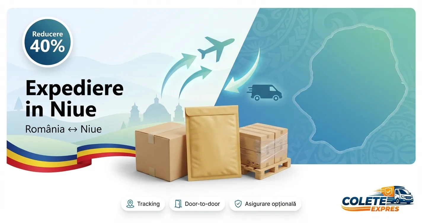 Banner Colete Expres pentru ruta Niue  Romania