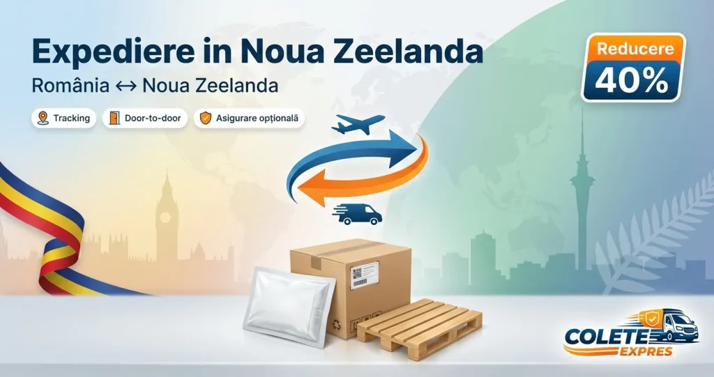 Banner Colete Expres pentru ruta Noua Zeelanda <-> Romania
