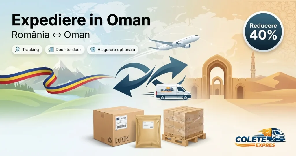 Banner Colete Expres pentru ruta Oman <-> Romania
