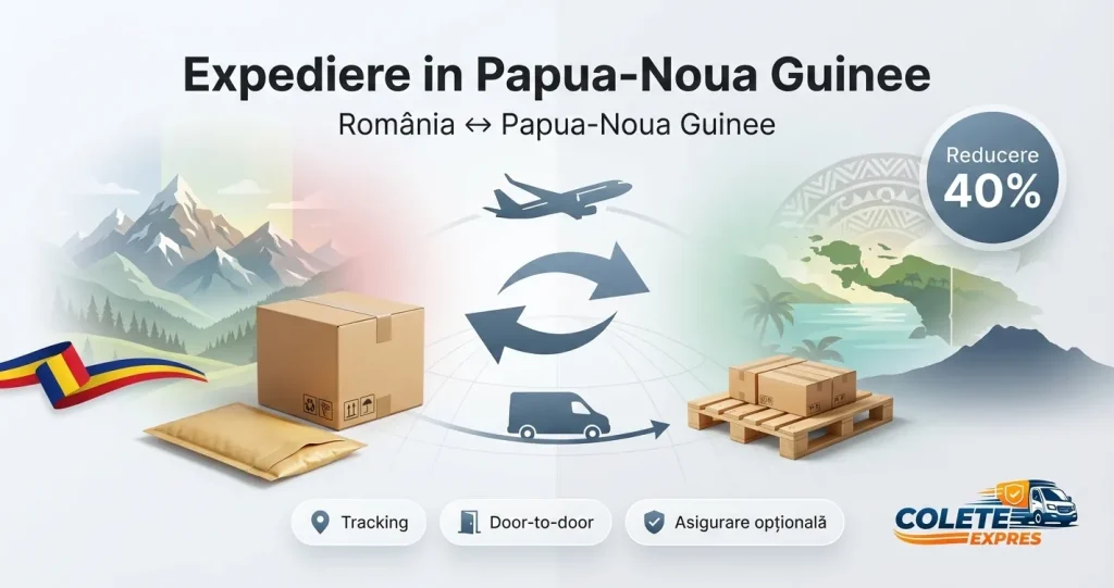 Banner Colete Expres pentru ruta Papua-Noua Guinee <-> Romania