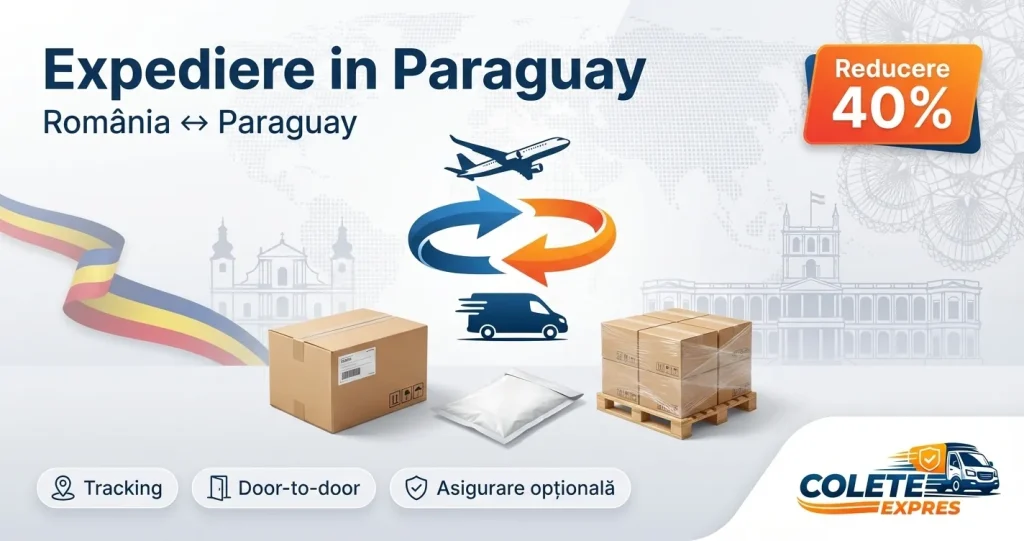 Banner Colete Expres pentru ruta Paraguay <-> Romania
